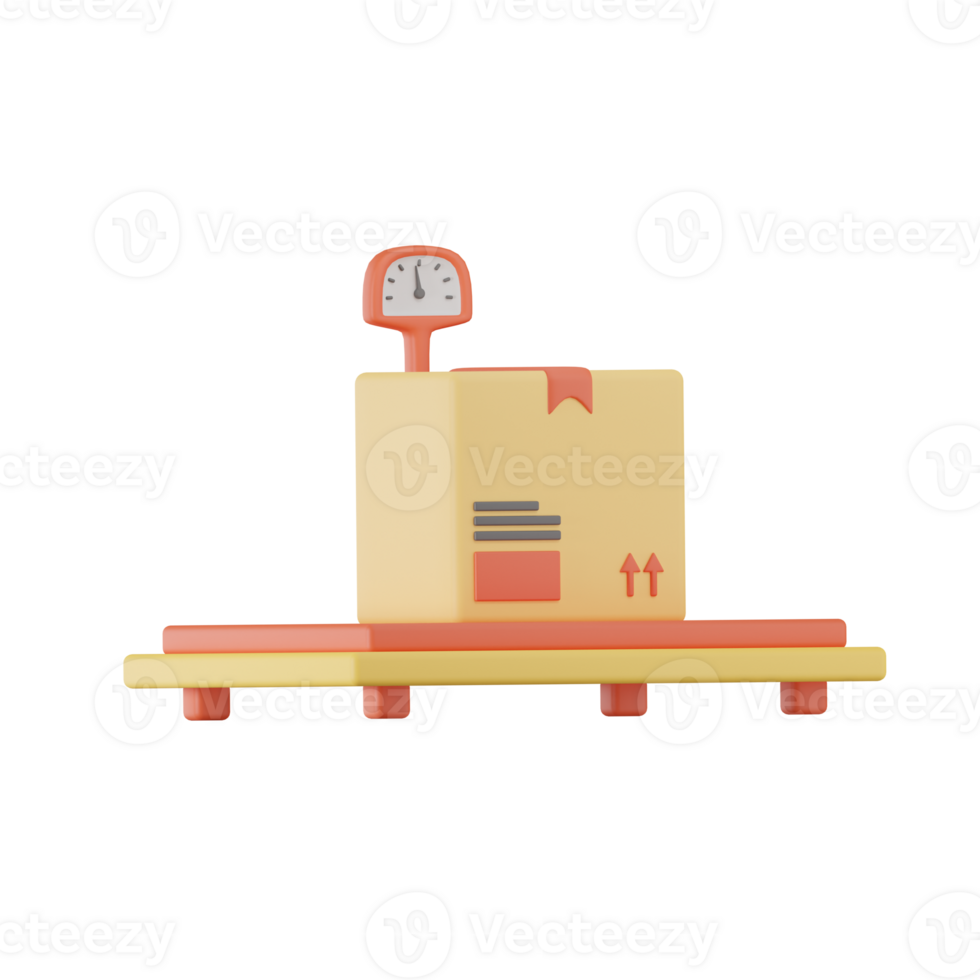 pacote peso escala entregar pacote 3d ilustrações png