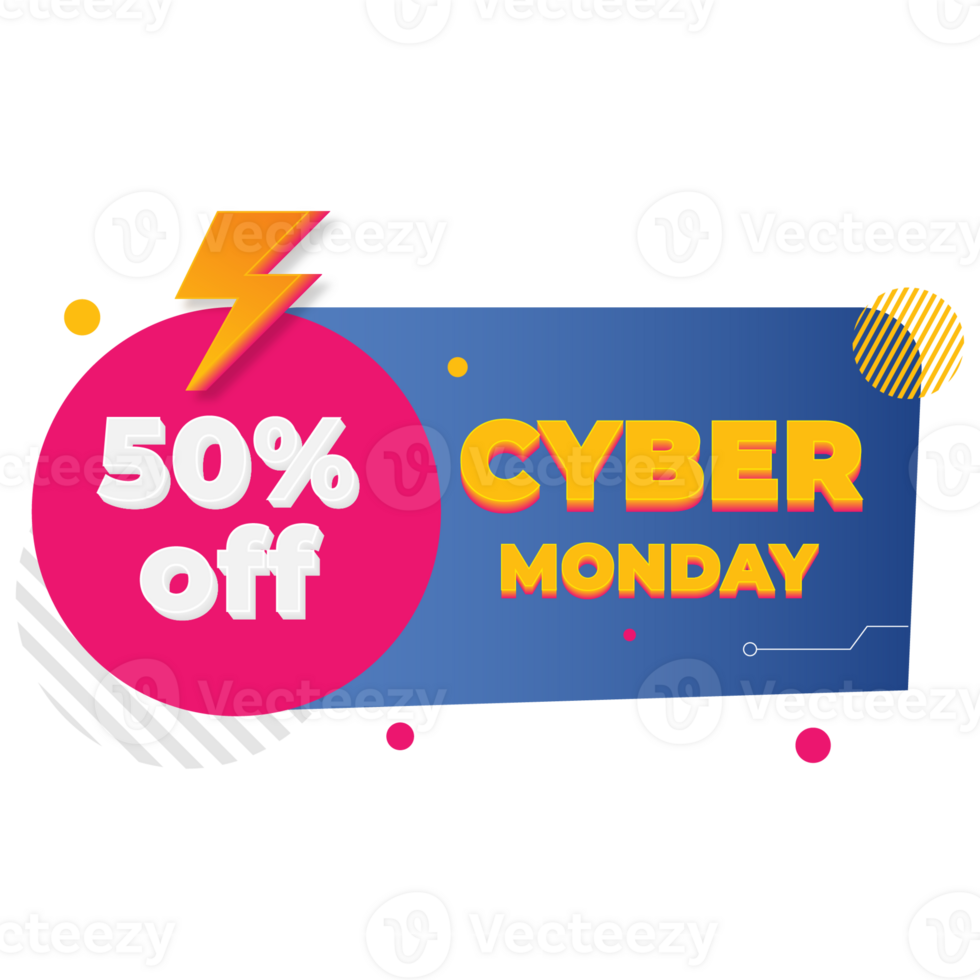 Cyber Monday Colorful  Color 2D Illustration png