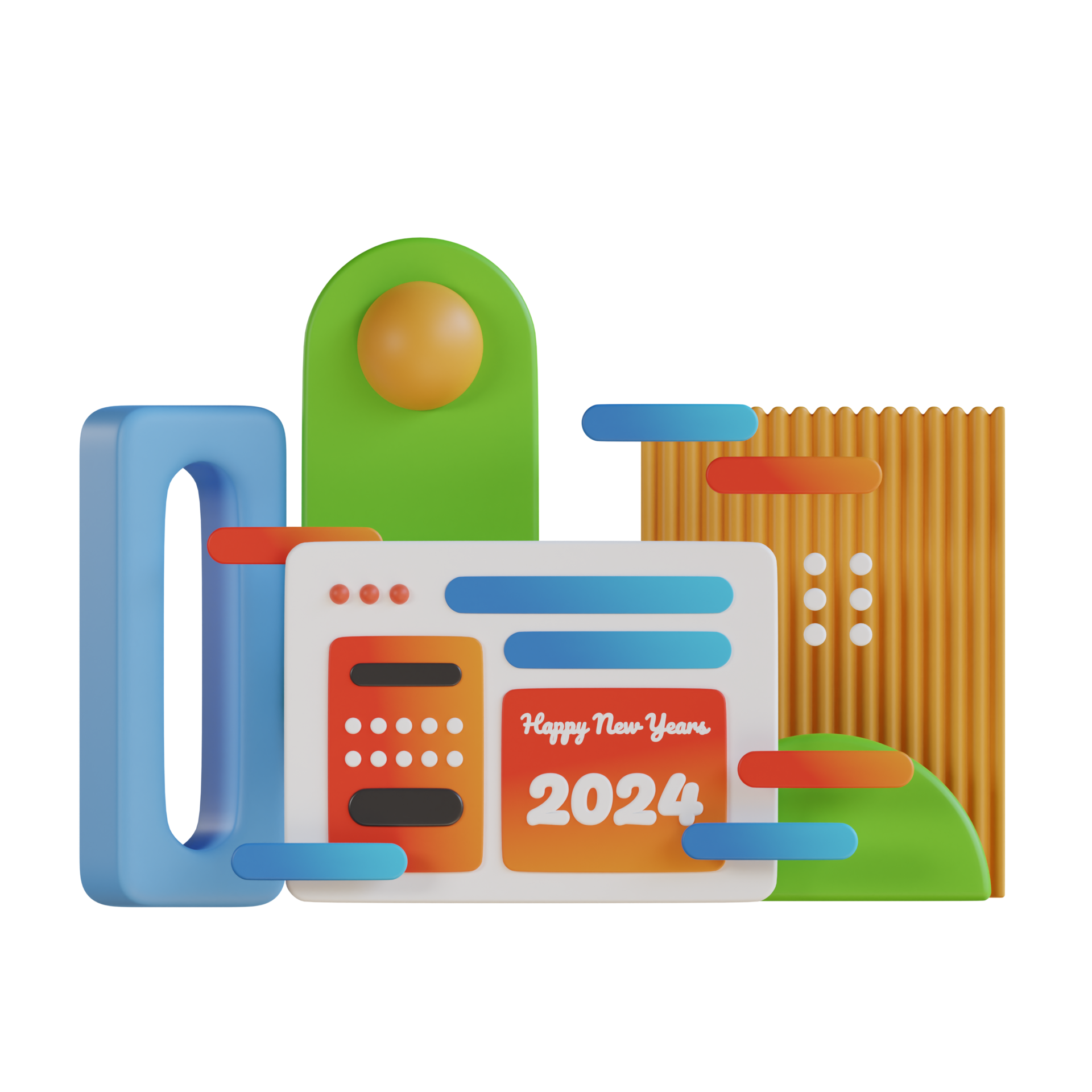 Calendar New Years 2024 3D Illustration 27118332 PNG