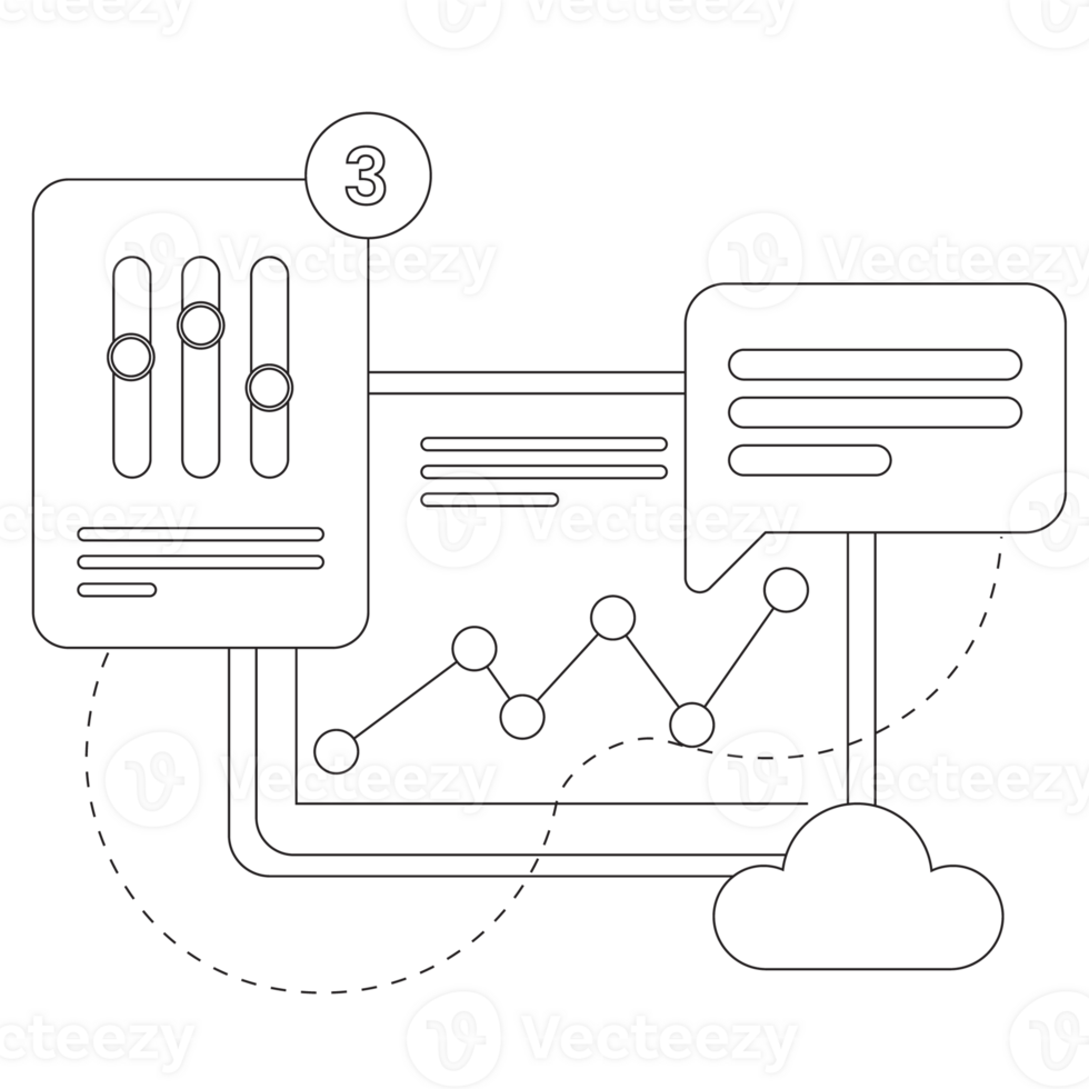 Business Set Outline 2D Illustration png