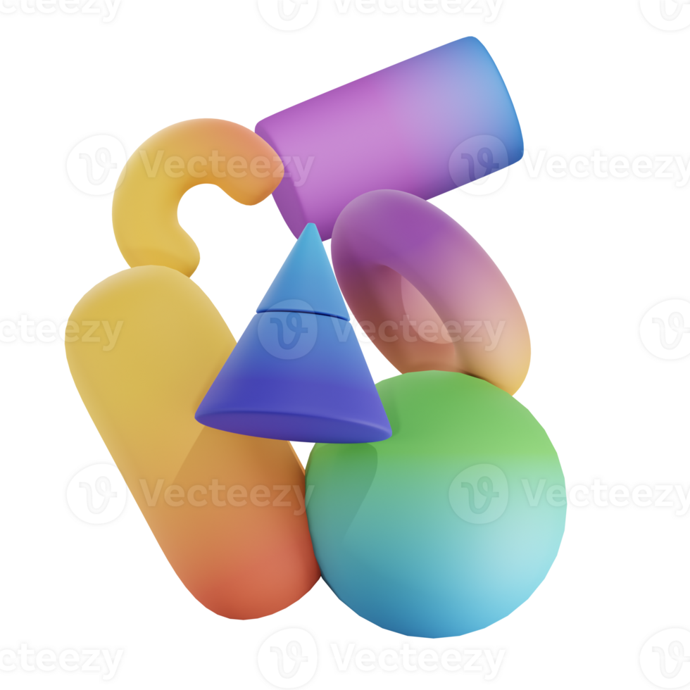 abstrait forme pente dix 3d illustration png