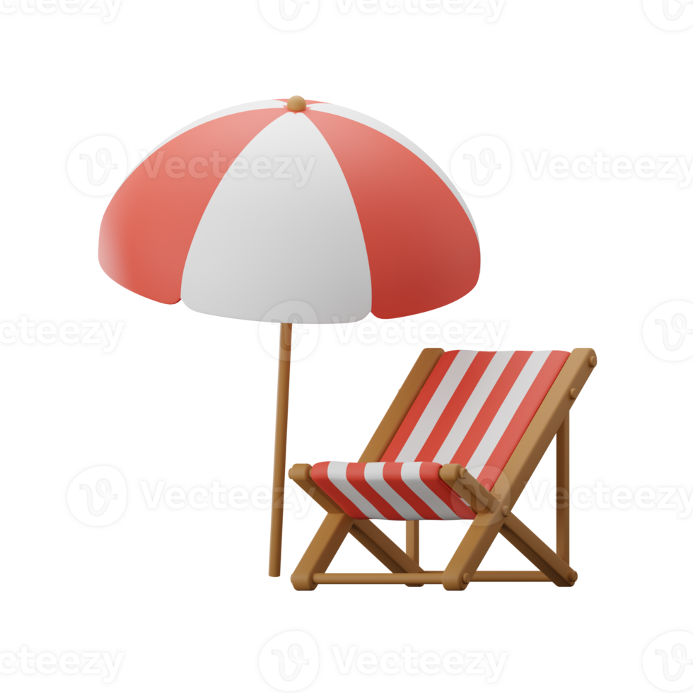 Beach Chair Beach Summer 3D Illustrations png