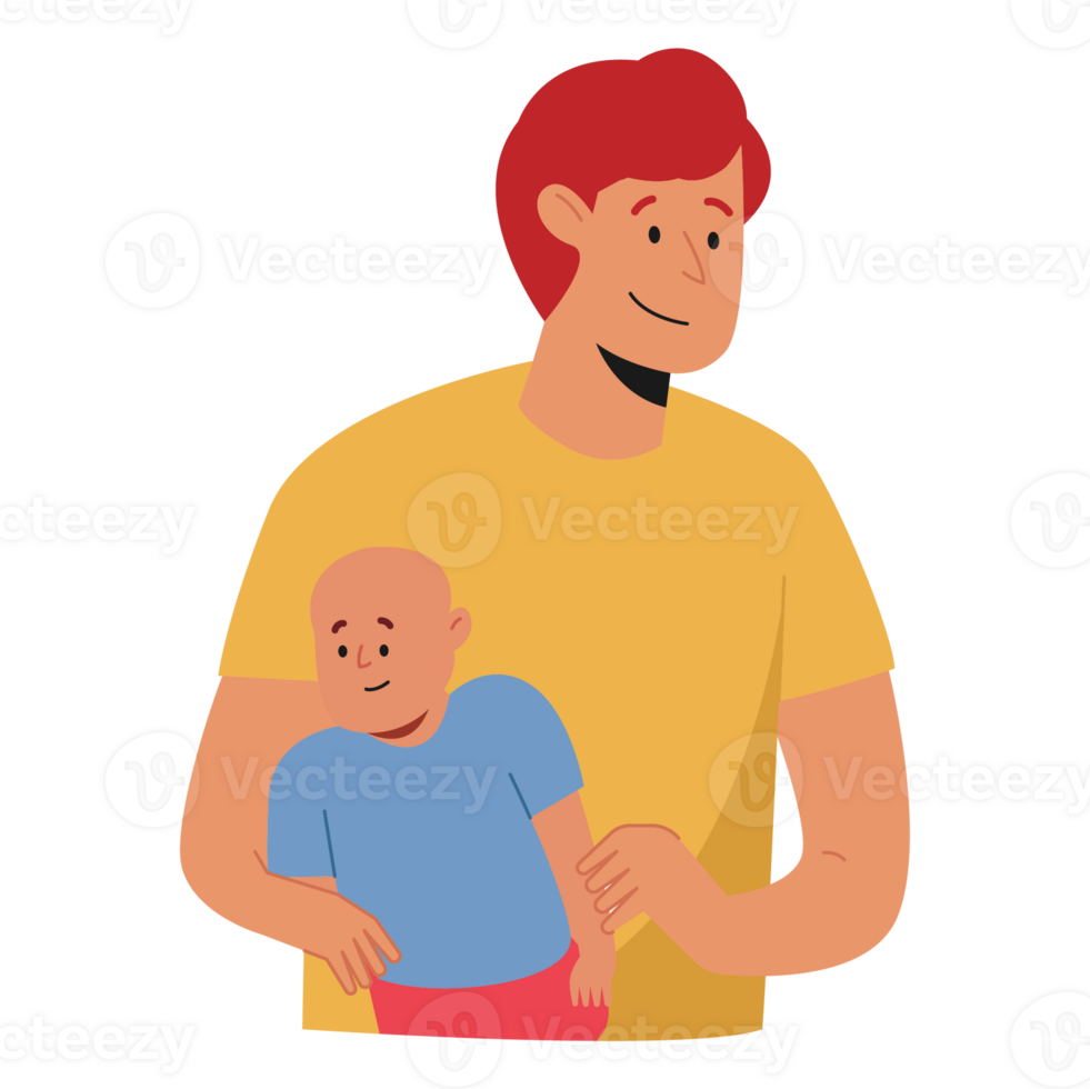 Carry You Fathers Day Color 2D Illustrations png