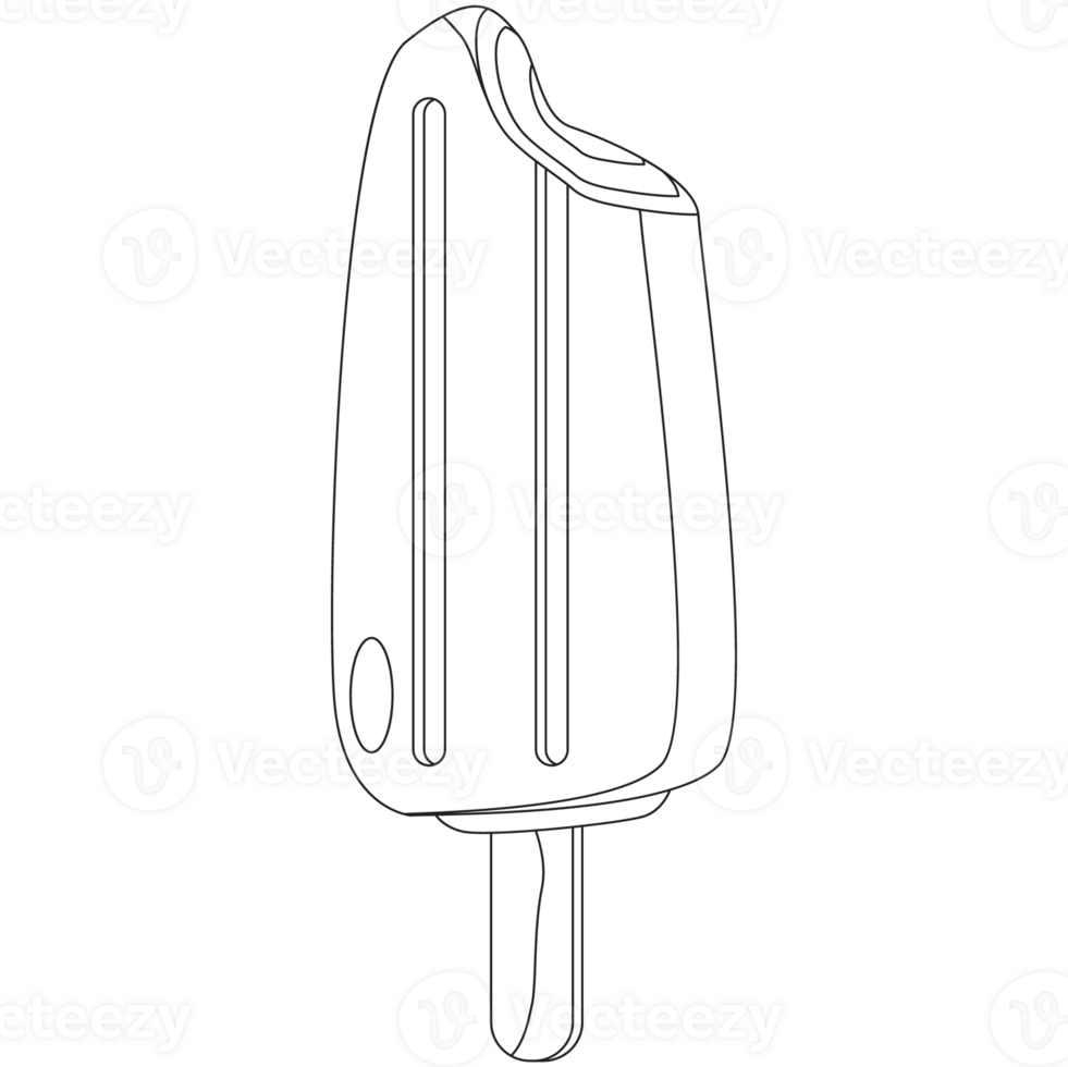 Strawberry Ice Stick Ice Cream 2D Outline Illustrations png
