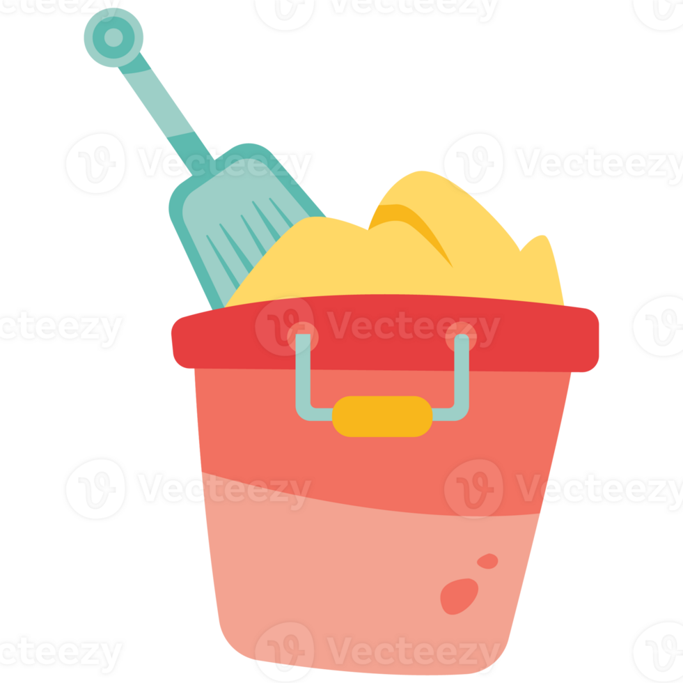 Sand Bucket Beach Days Color 2D Illustrations png