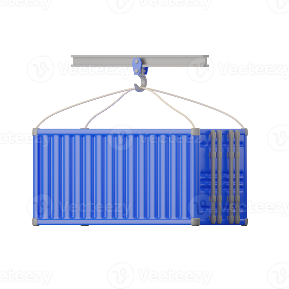 Container Crane Logistic 3D Illustrations png