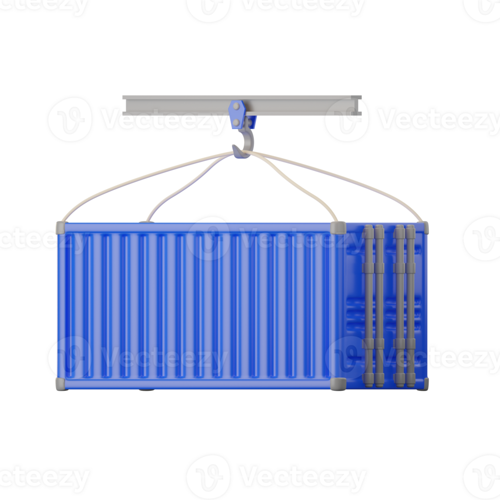 envase grua logístico 3d ilustraciones png