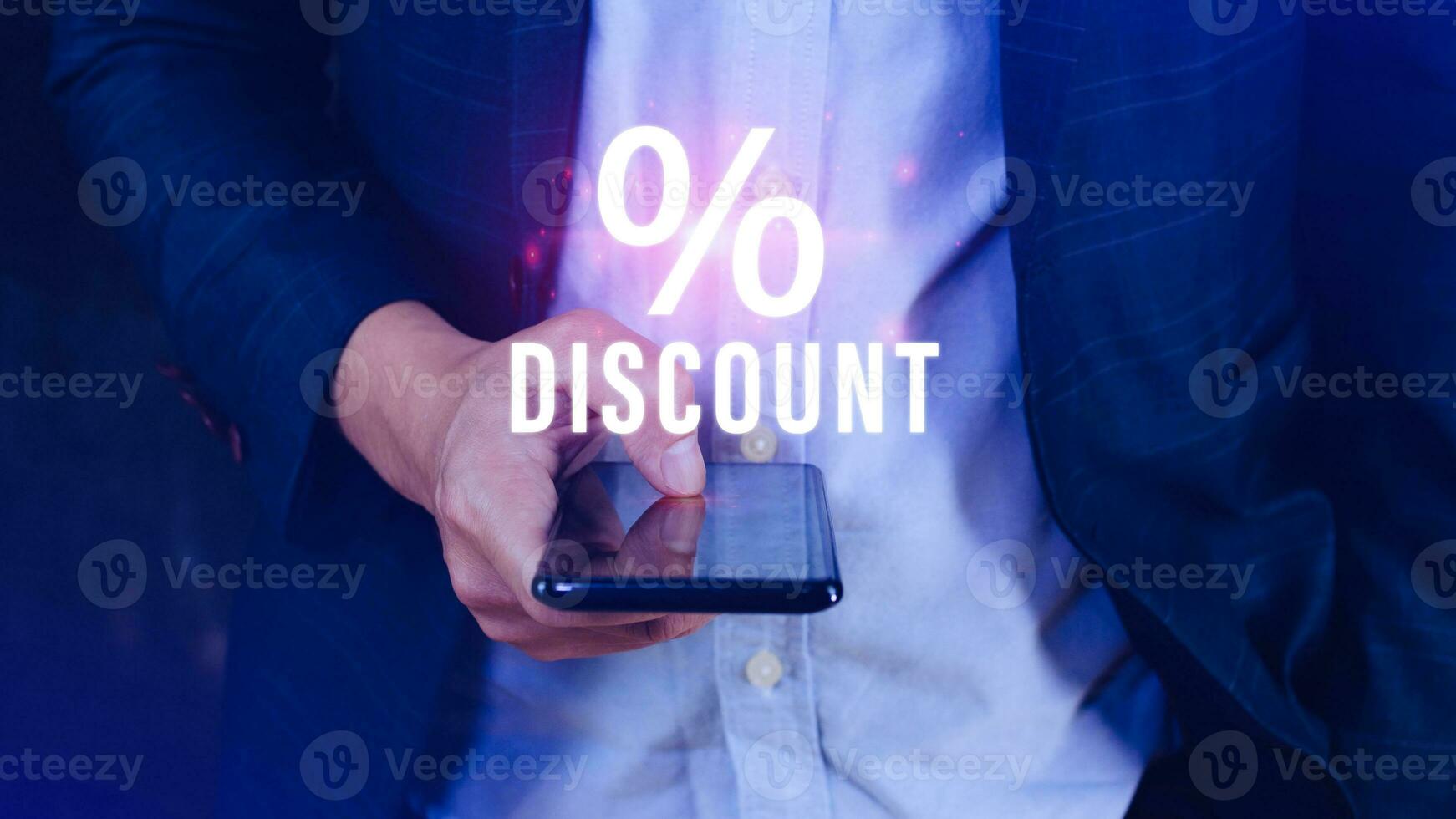 Percentage discount on mobile phones, Discount Percentage concept photo