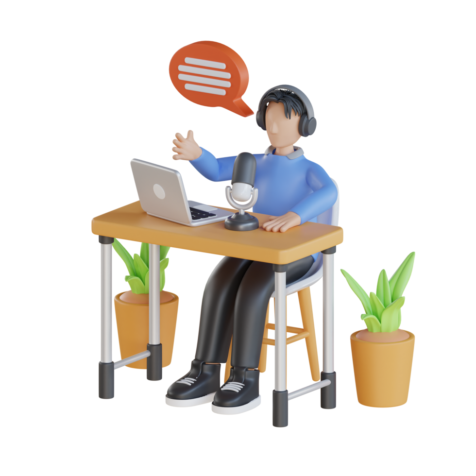 People Podcast 3D Illustrations png
