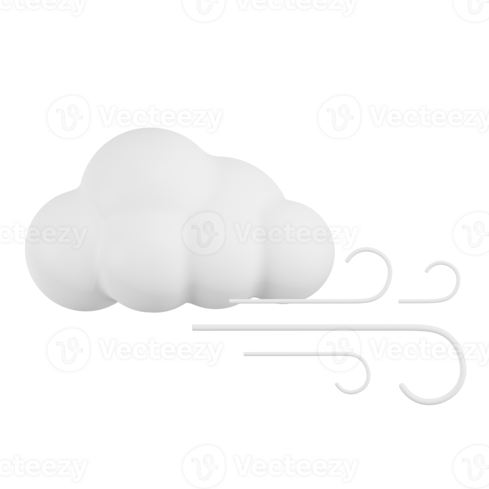Cloud With Wind Weather 3D Illustration png