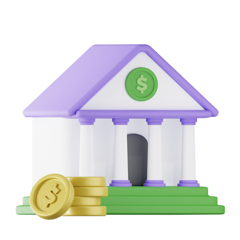 Bank Accounting Finance 3D Illustration png