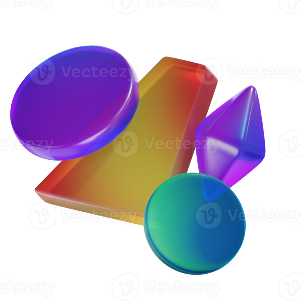 Abstract Shape Glass 2 3D Illustration png