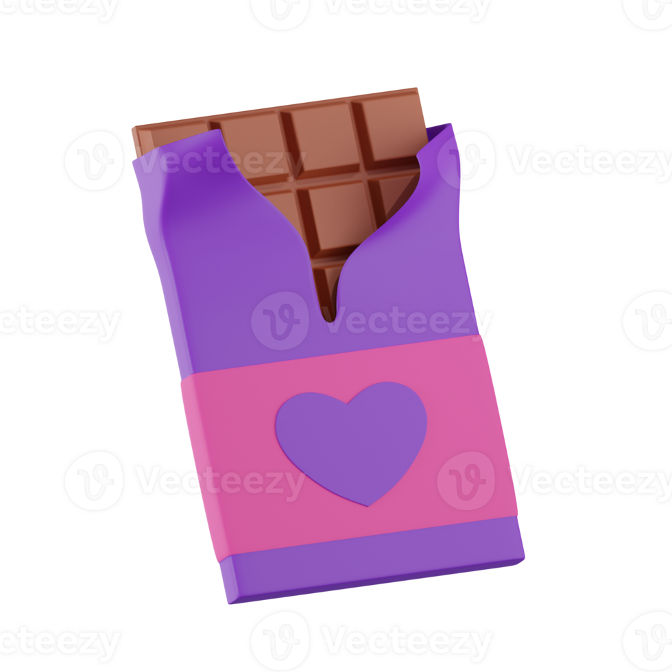 Chocolate Valentine Icon 3D Illustration png