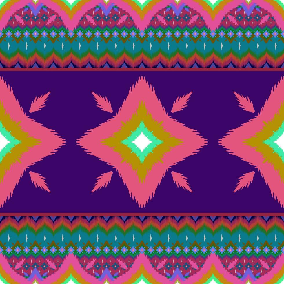 Ikat geometric folklore ornament, Tribal ethnic texture. Seamless striped pattern in Aztec style, Figure tribal embroidery, Scandinavian, Ikat pattern photo