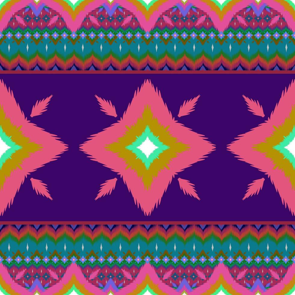 Ikat geometric folklore ornament, Tribal ethnic texture. Seamless striped pattern in Aztec style, Figure tribal embroidery, Scandinavian, Ikat pattern photo