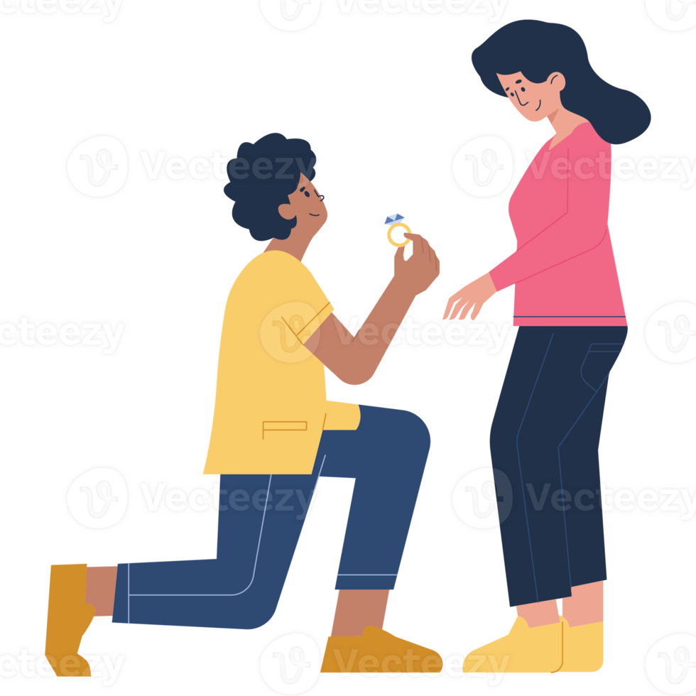 Propose Valentine Color 2D Illustration png