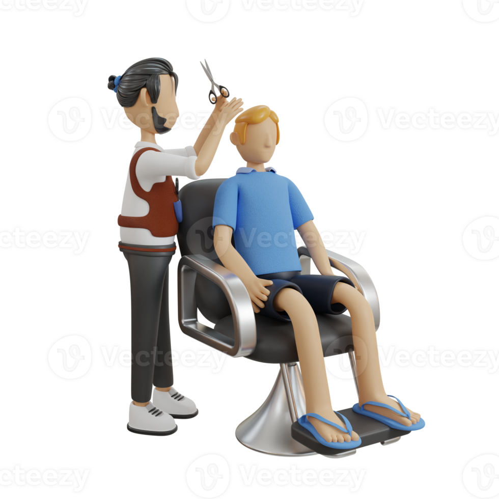 Barber Shop 1 Character 3D Illustrations png