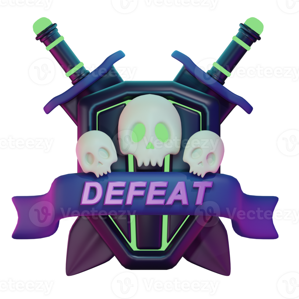 Defeat Gaming 3D Illustration png