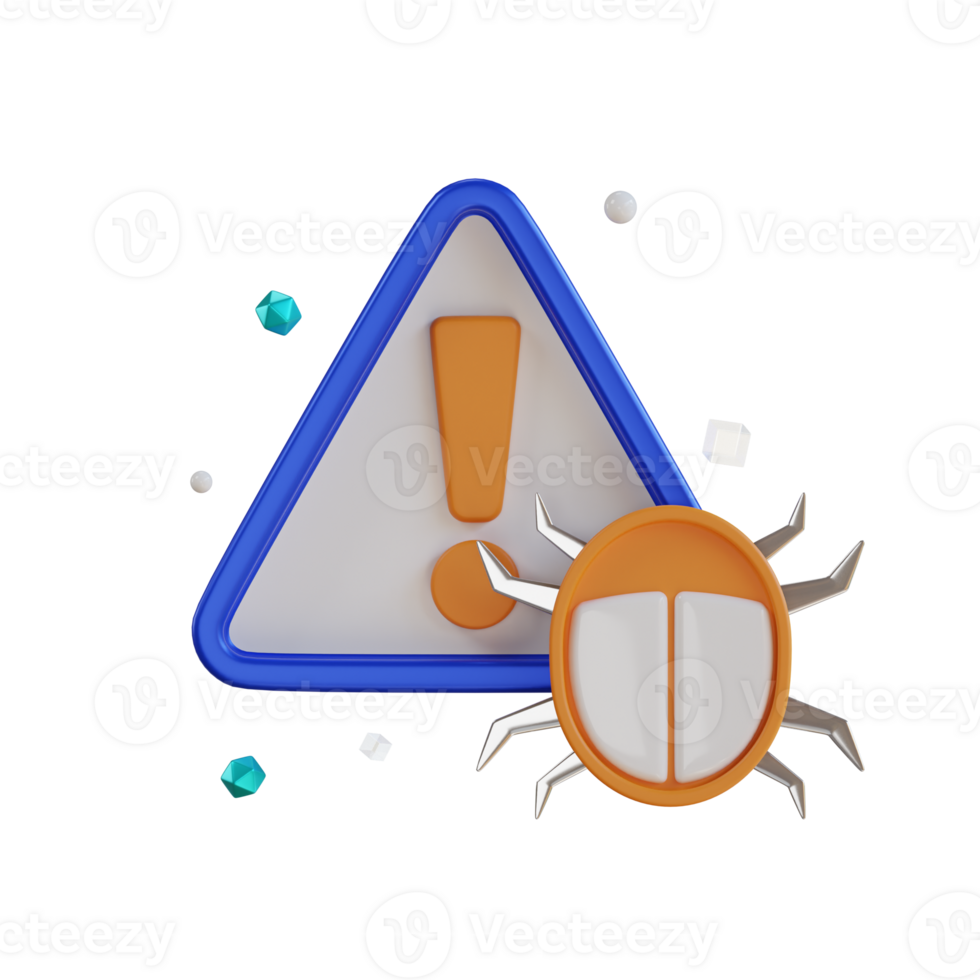 Bug Cyber Security 3D Illustrations png