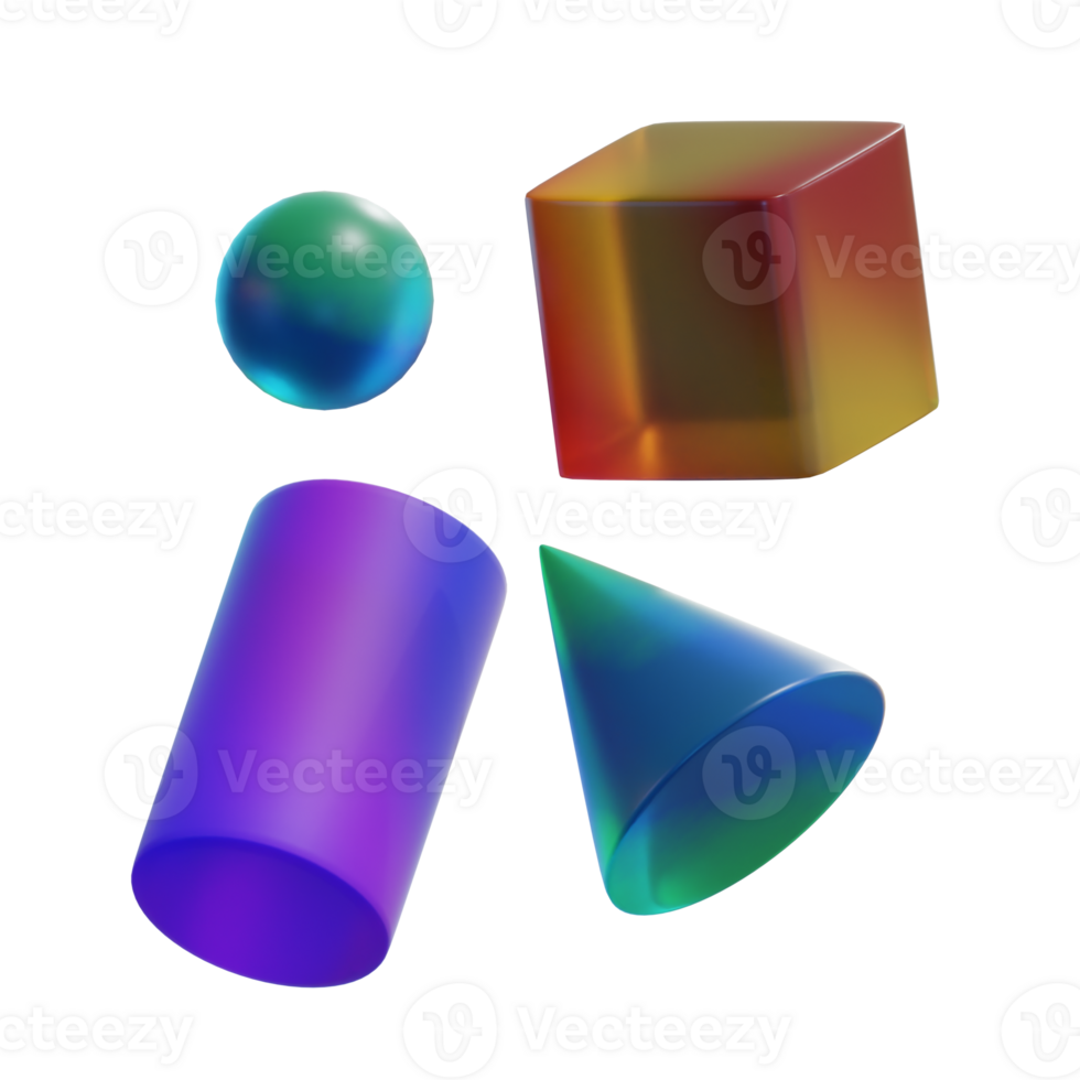 Abstract Shape Glass 1 3D Illustration png