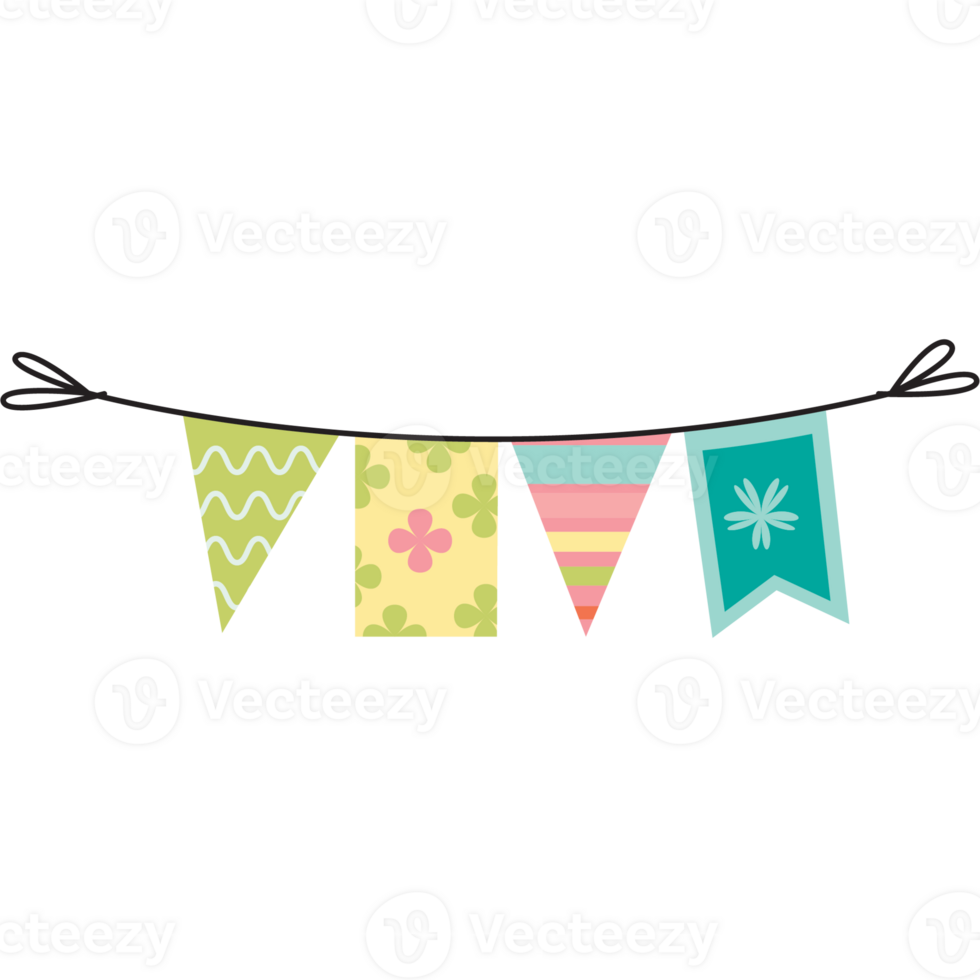 Party Flag Easter Color 2D Illustrations png