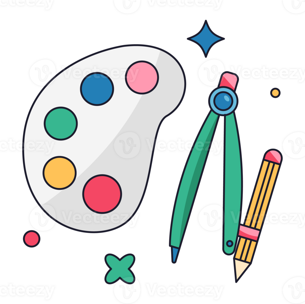 Art Tool Educational Sticker Color 2D Illustration 27118863 PNG