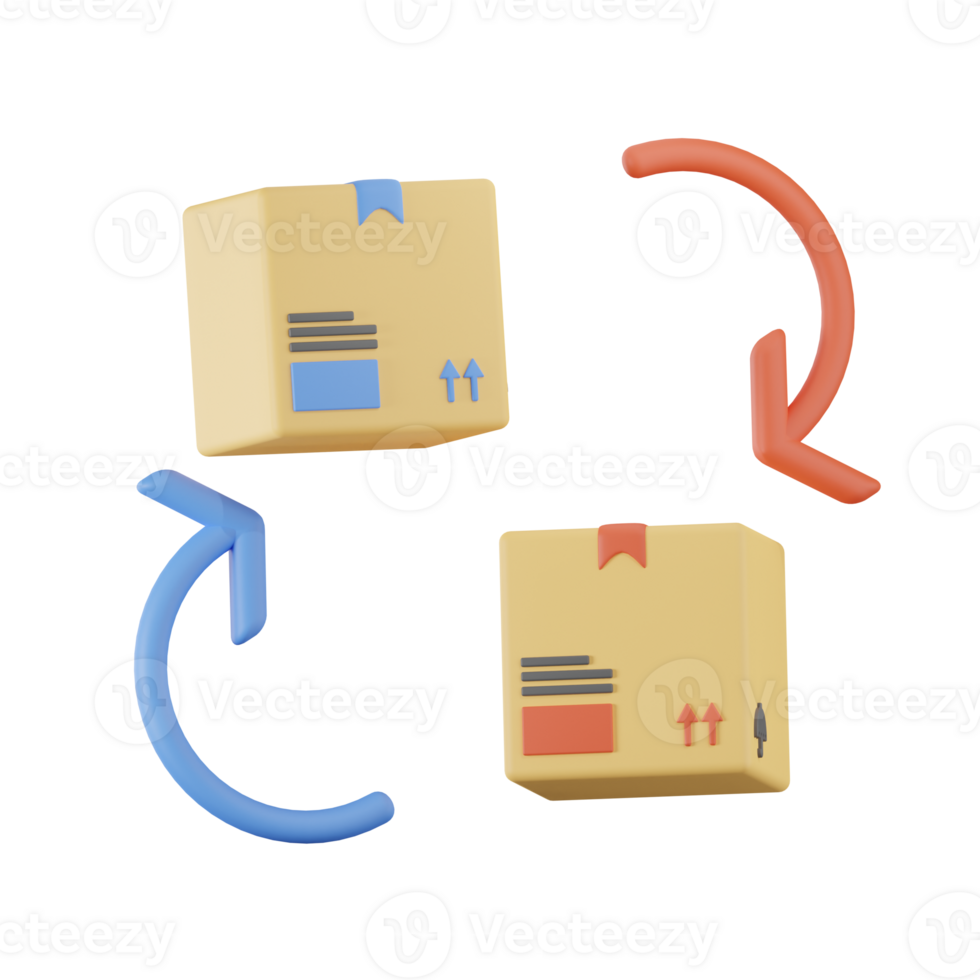 Delivery Return Delivey Package 3D Illustrations png
