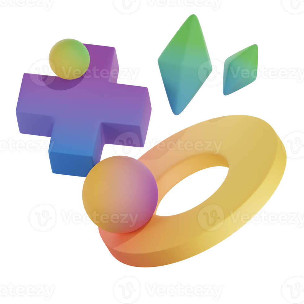 Abstract Shape Gradient 6 3D Illustration png
