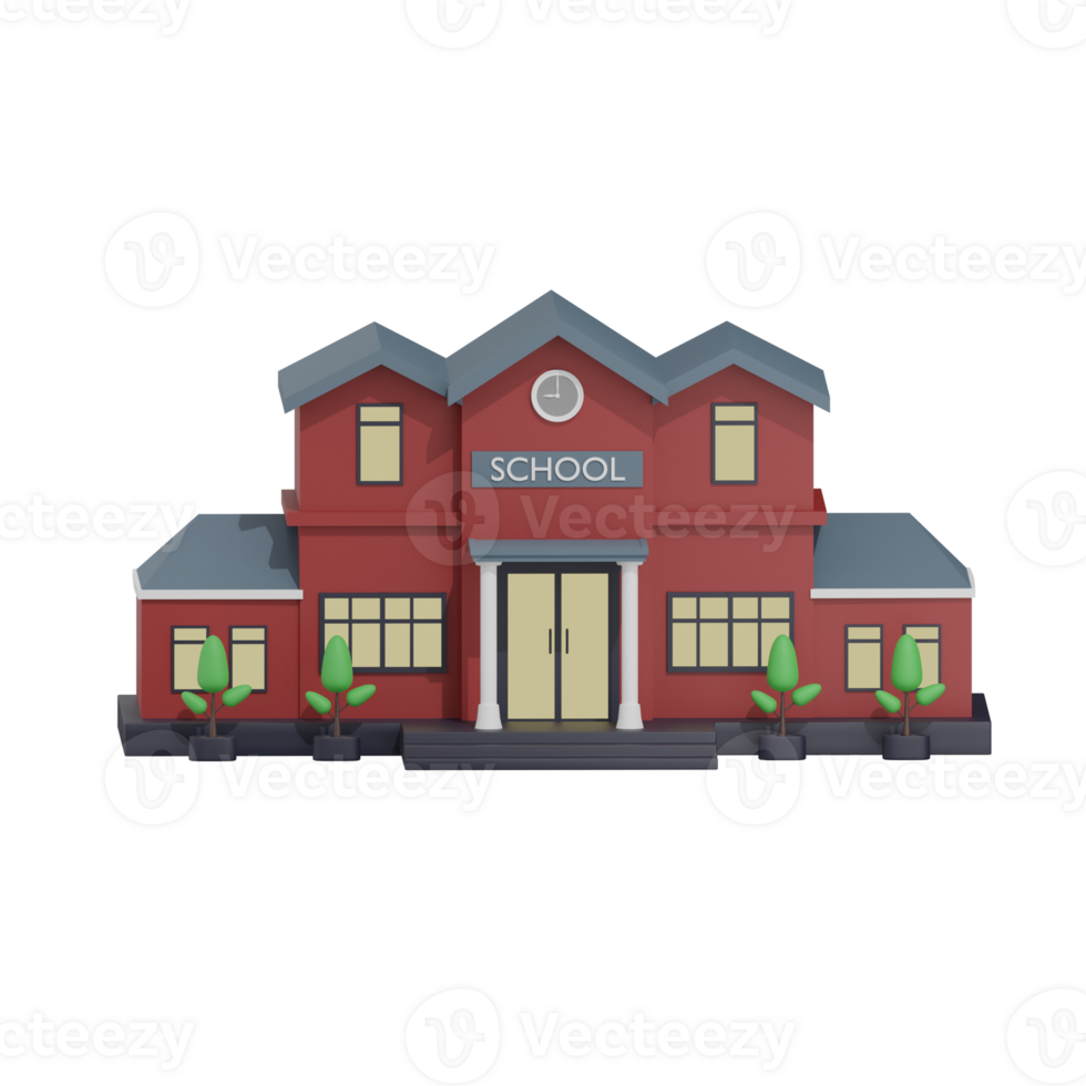 School Building 12 3D Illustration png