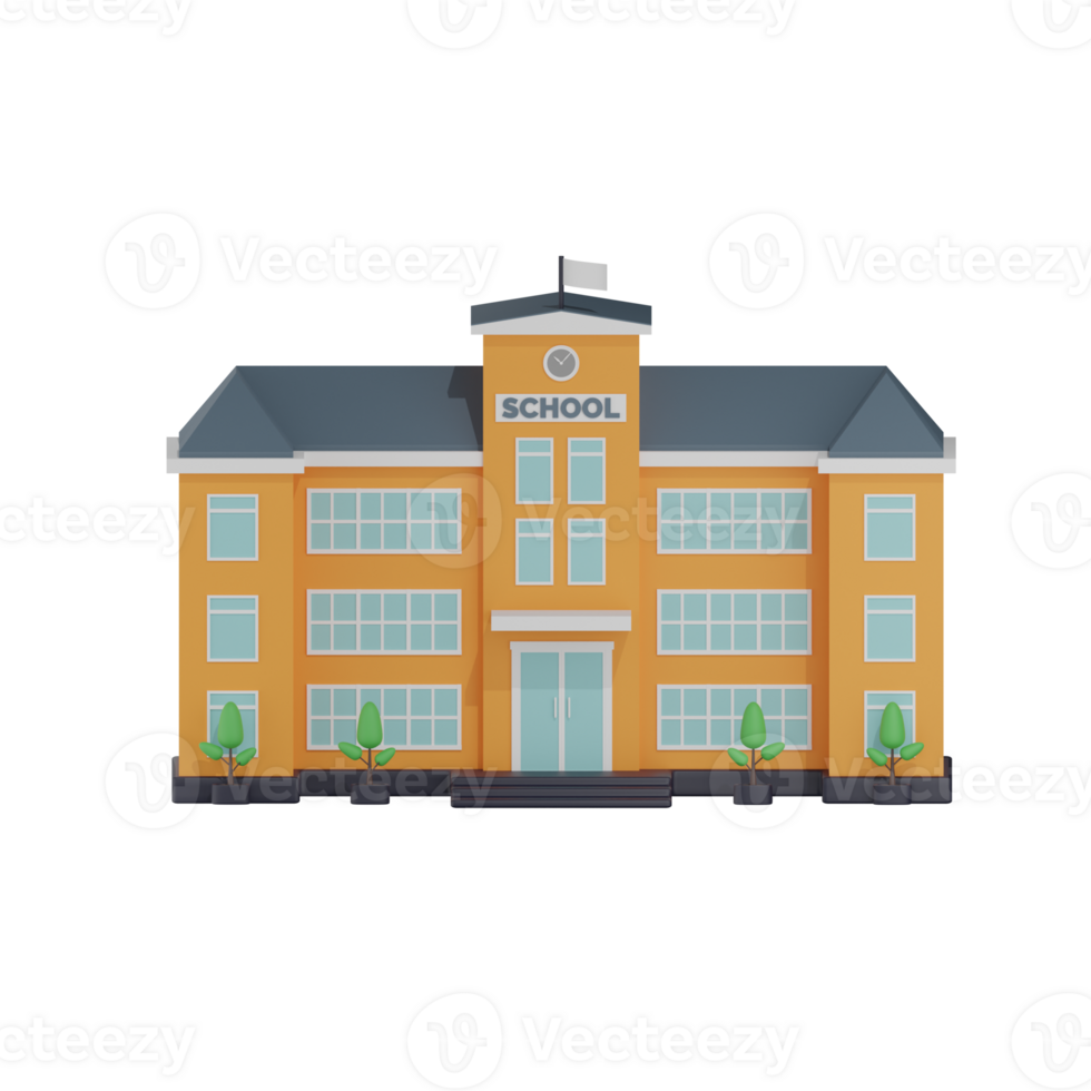 School Building 10 3D Illustration png