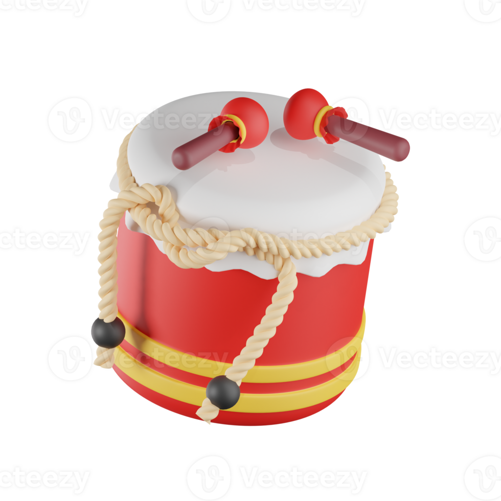Drum Chinese New Year 3D Illustrations png