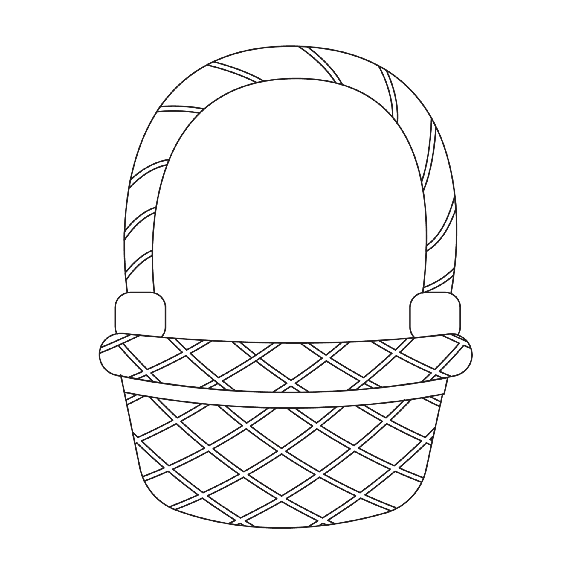 Basket Easter Outline 2D Illustrations 27118911 PNG