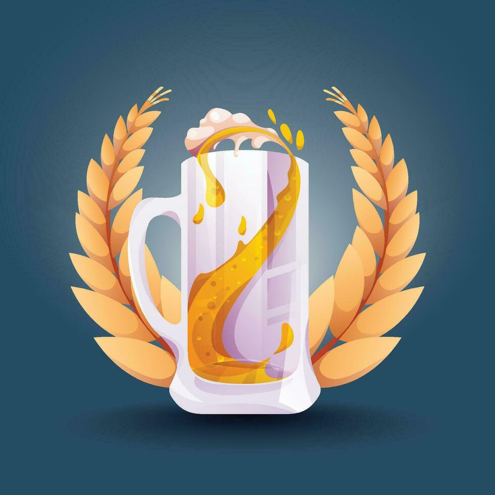 Oktoberfest realista cerveza vector Insignia diseño