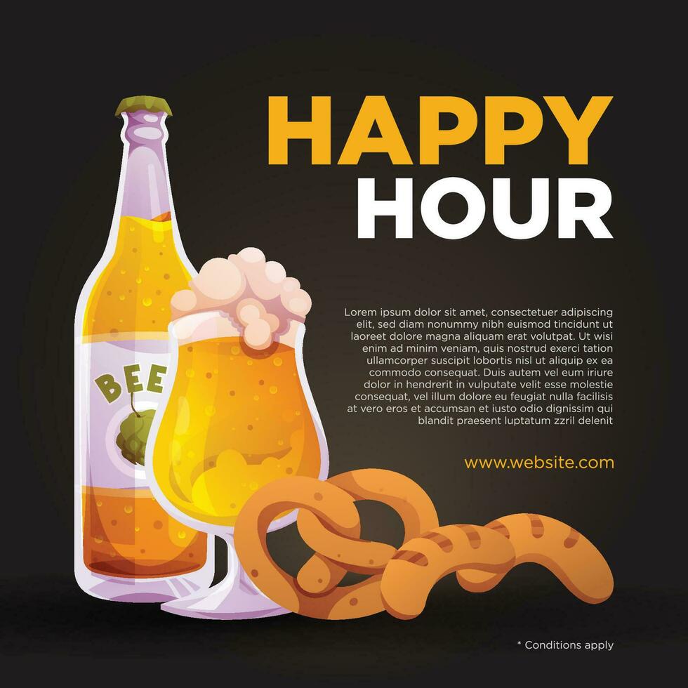 Oktoberfest beer festival social media poster vector