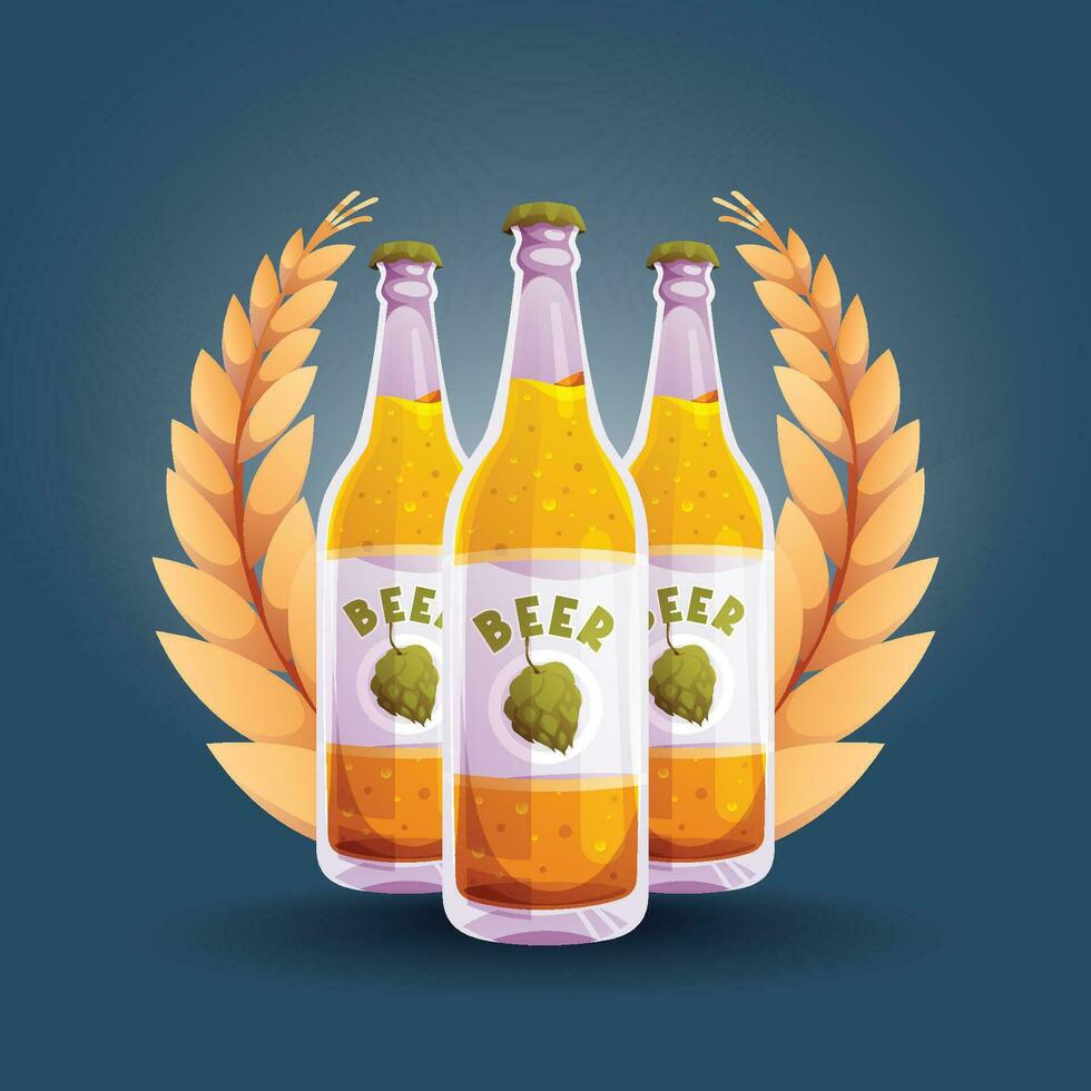 Oktoberfest realistic beer vector badge design