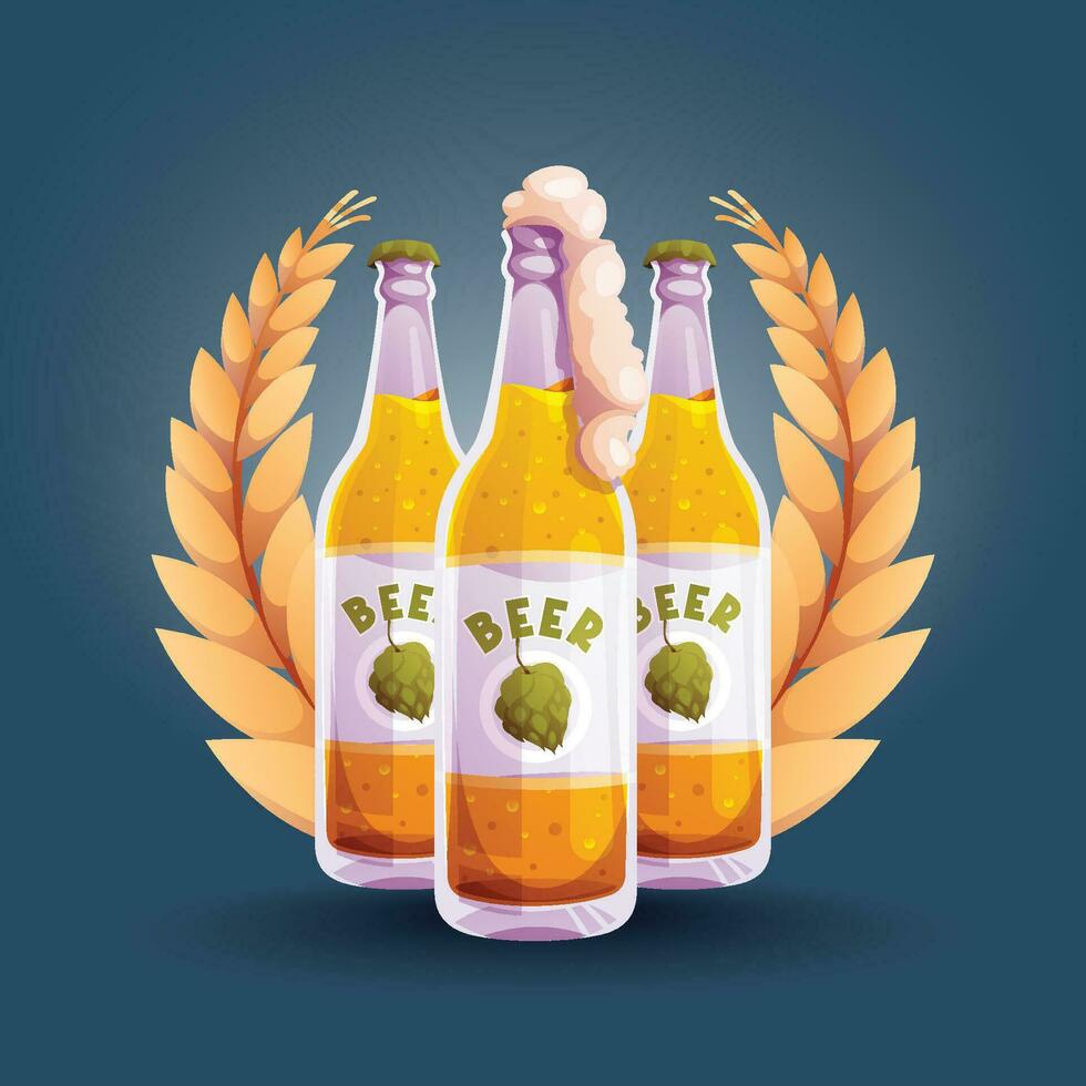 Oktoberfest realistic beer vector badge design