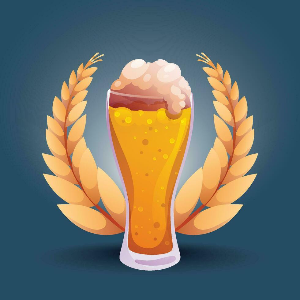 Oktoberfest realistic beer vector badge design