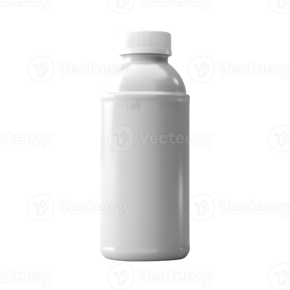 set of white bottle isolated on transparent background ,generative ai png