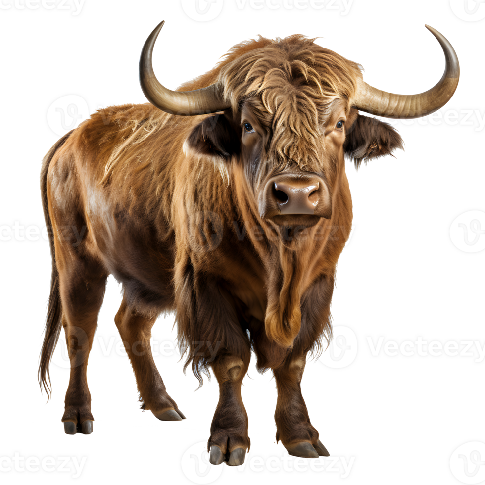 bull with horns isolated on white background ,bull illustration , png