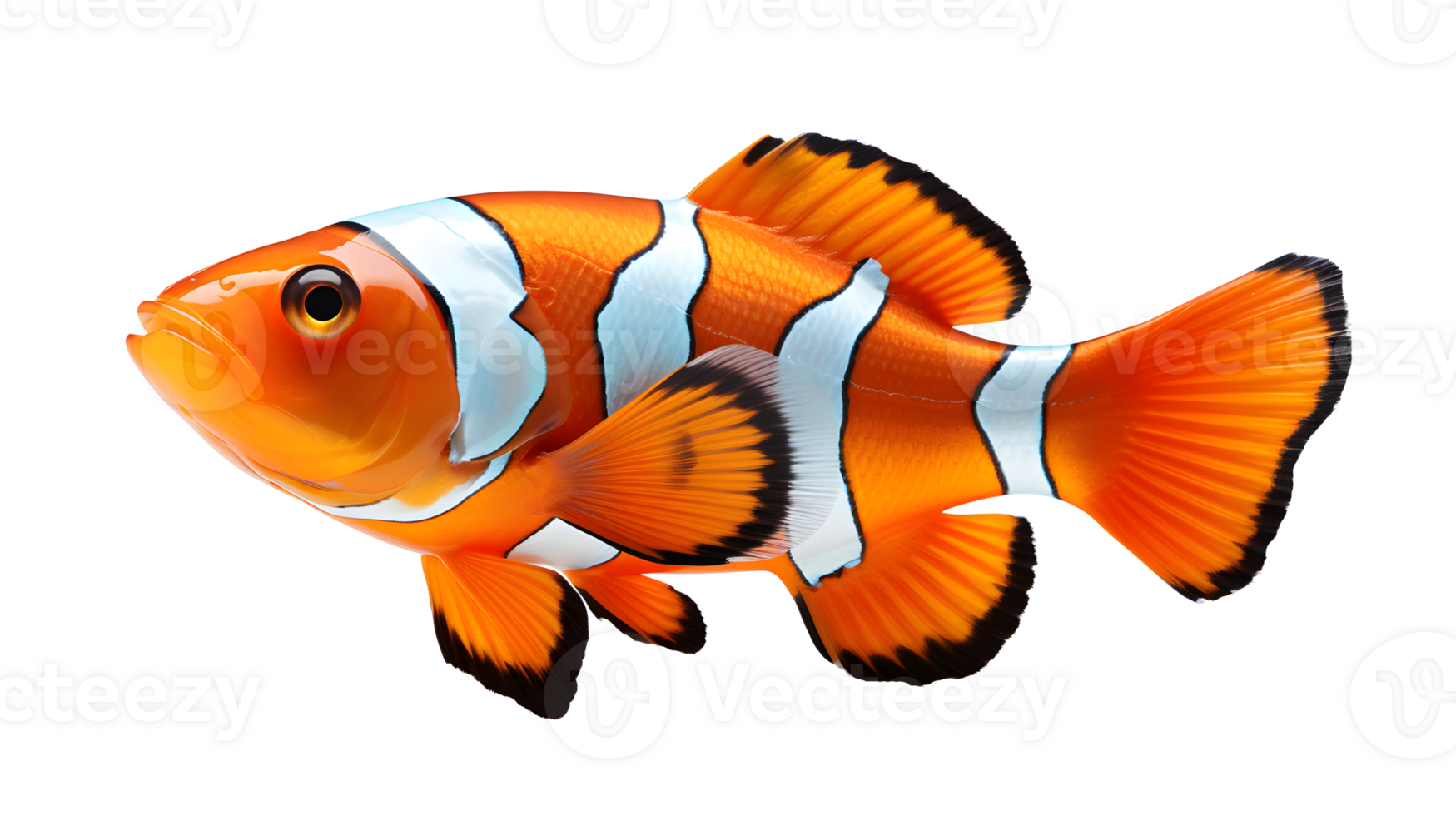 nemo sea fish isolated on transparent background ,aquarium ornamental fish , png