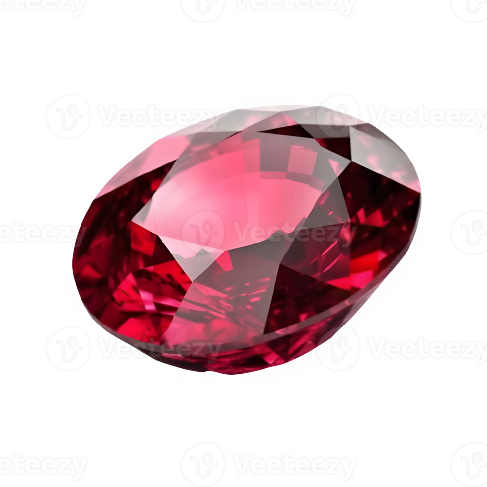 red ruby diamond isolated on transparent background ,precious stone jewelry , png