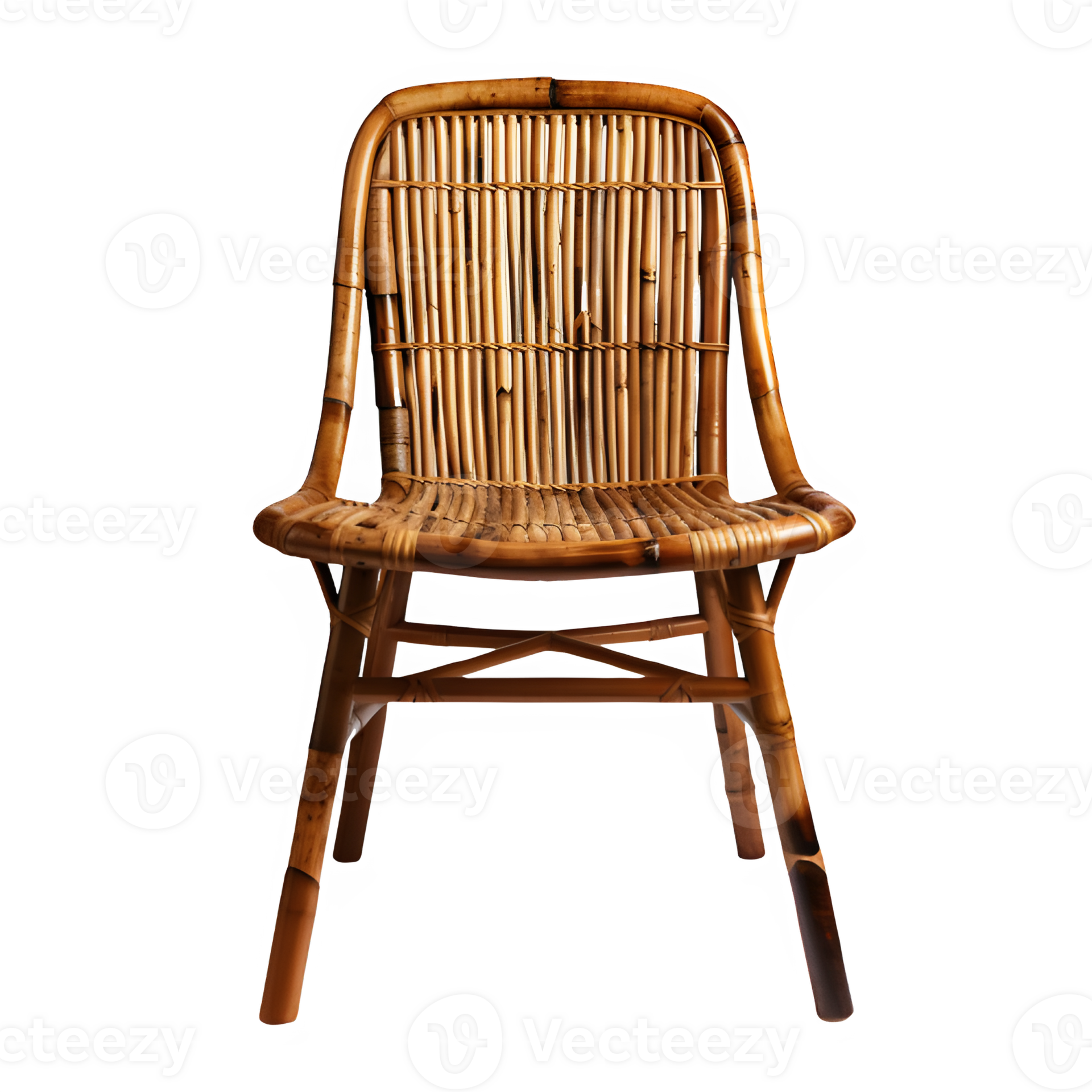 bamboo chair furniture isolated on transparent background ,traditional craft bamboo chair
