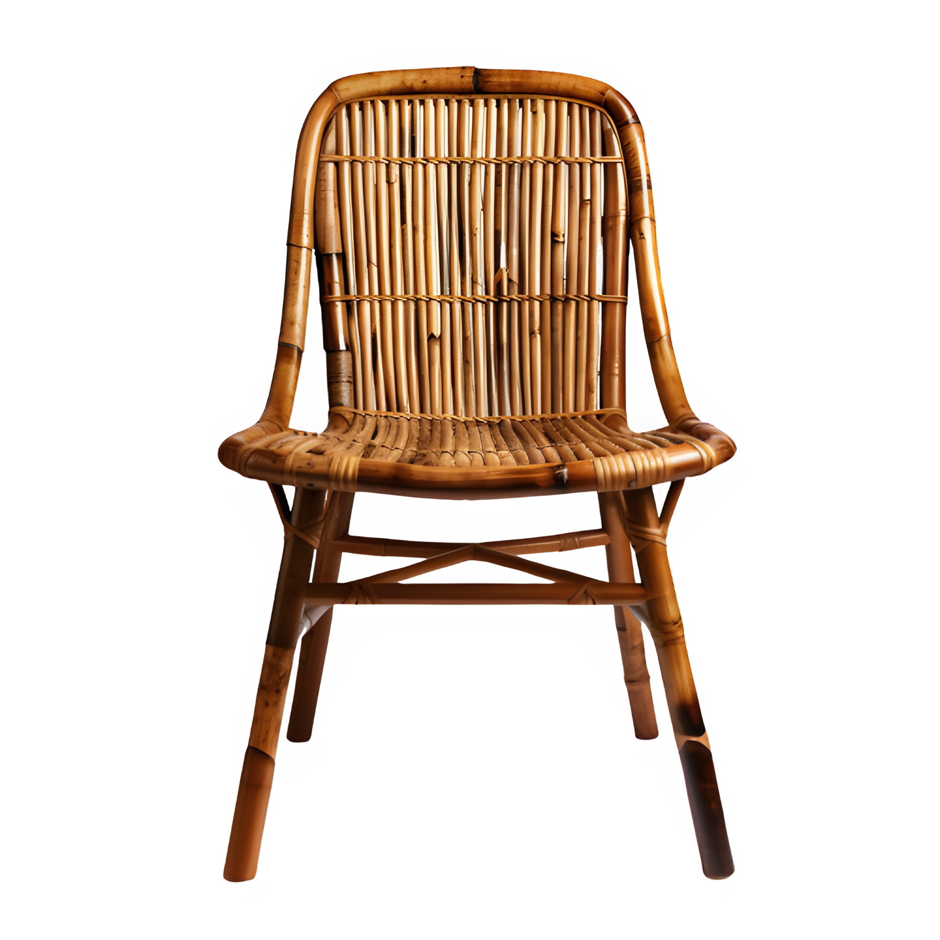bamboo chair furniture isolated on transparent background ,traditional
