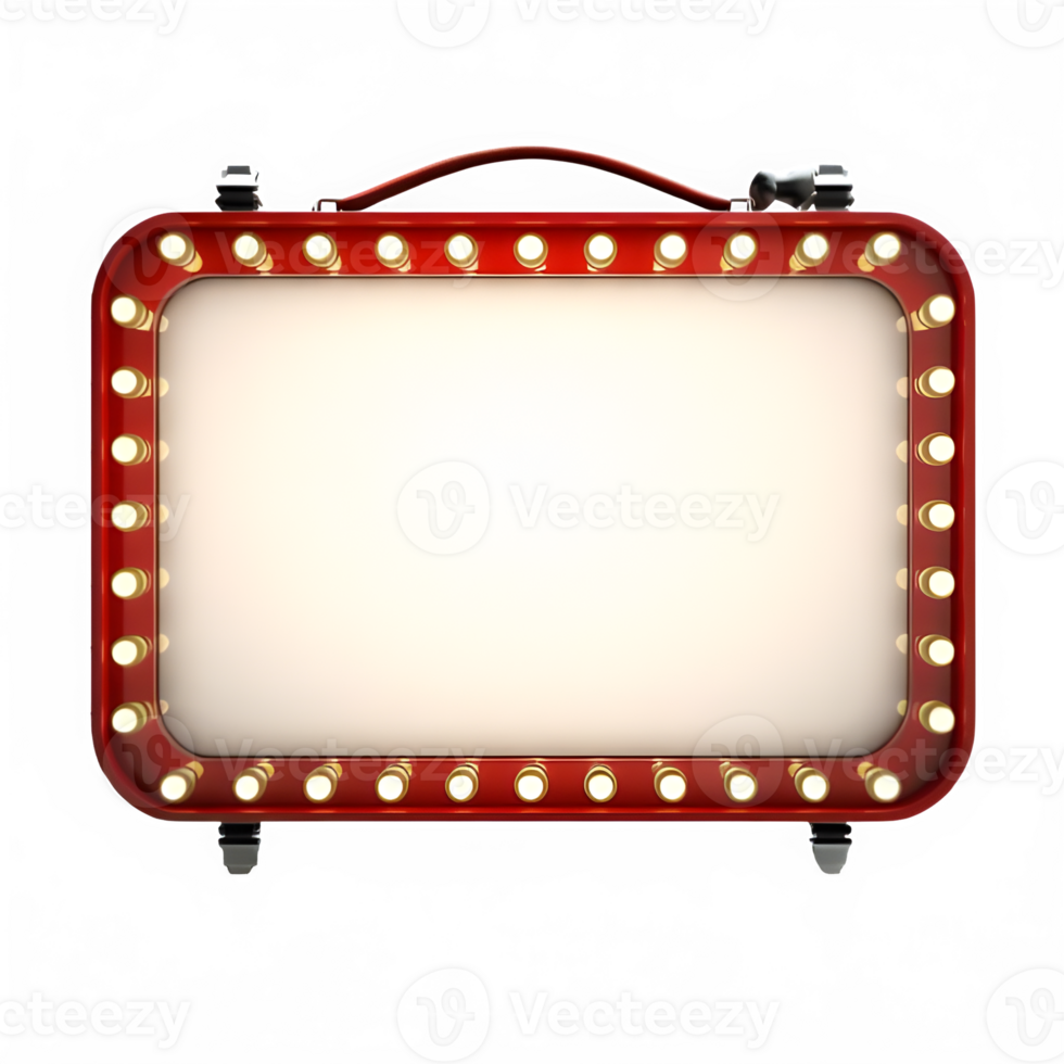 frame vintage marquee isolated on transparent background ,circus sign board cut out ,generative ai png