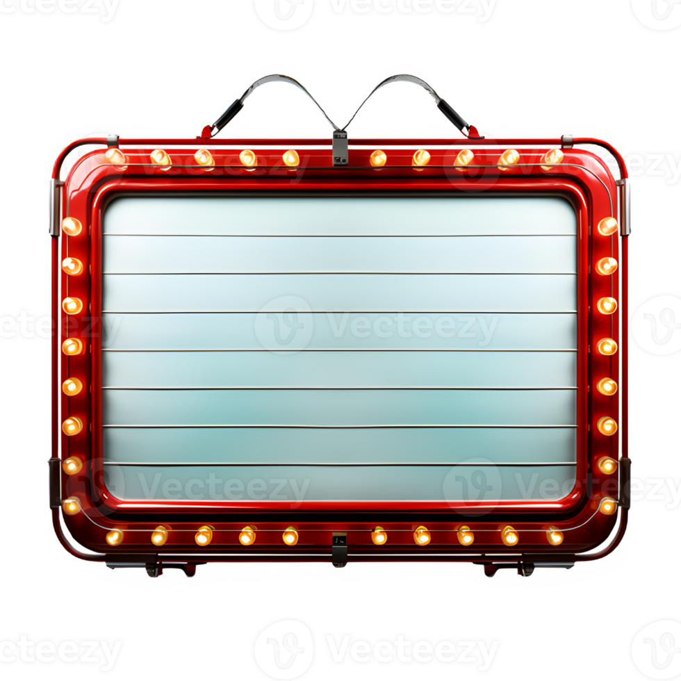 frame vintage marquee isolated on transparent background ,circus sign board cut out ,generative ai png