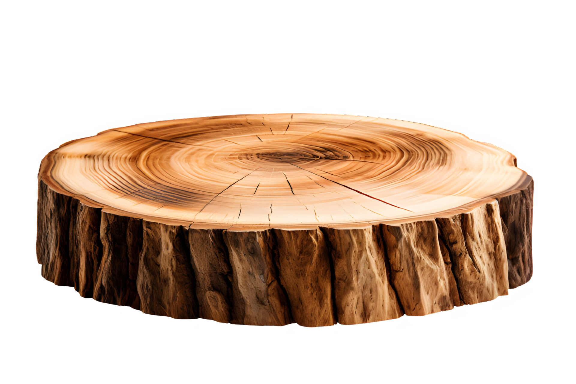 wooden log display isolated on transparent background ,wood product