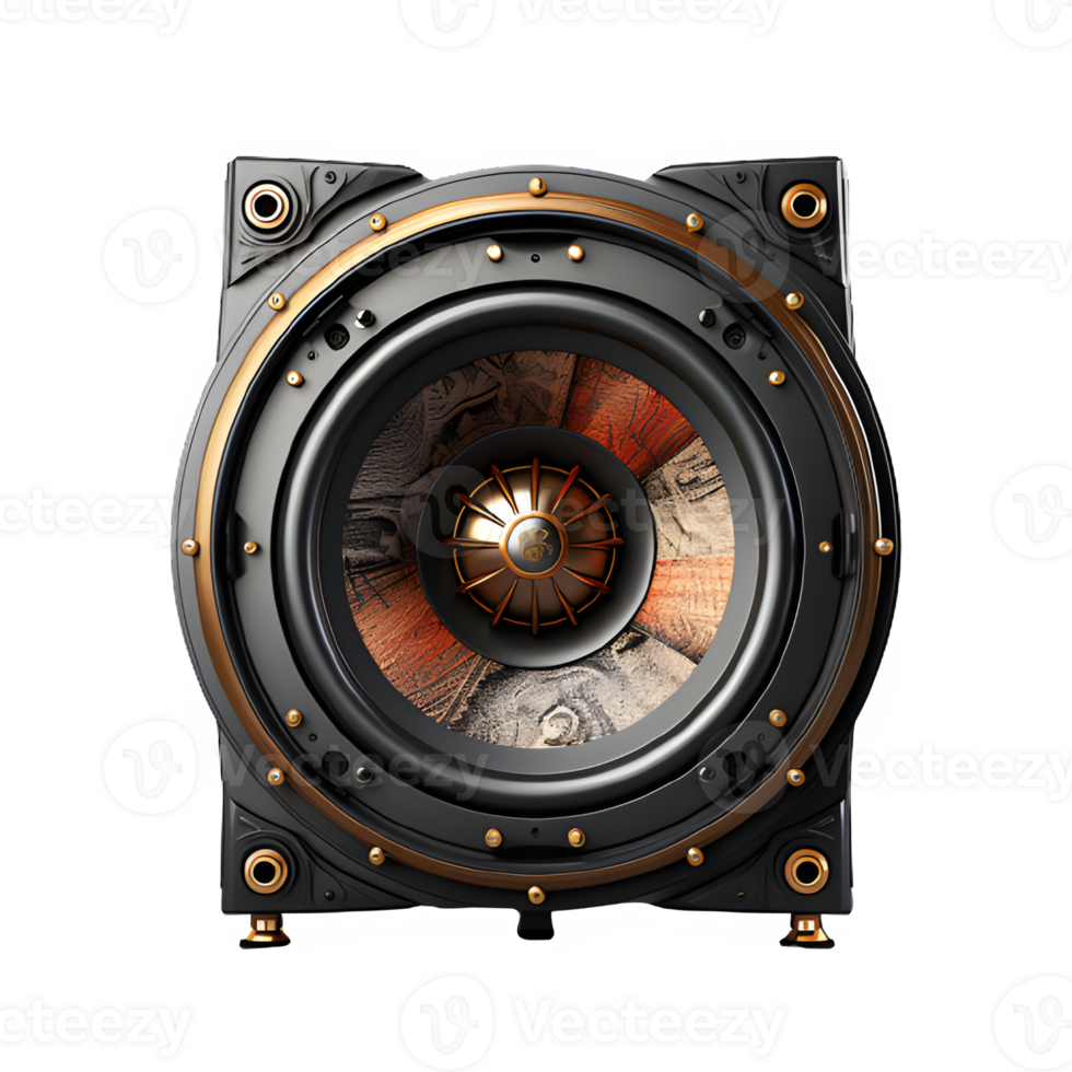 music speaker isolated on transparent background ,music player cut out generative ai png