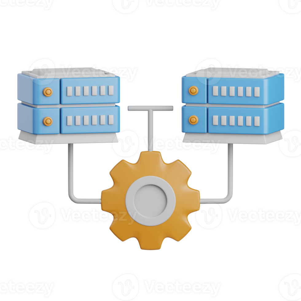 3d rendering data integrated isolated useful for cloud, network, computing, technology, database, server and connection design element png