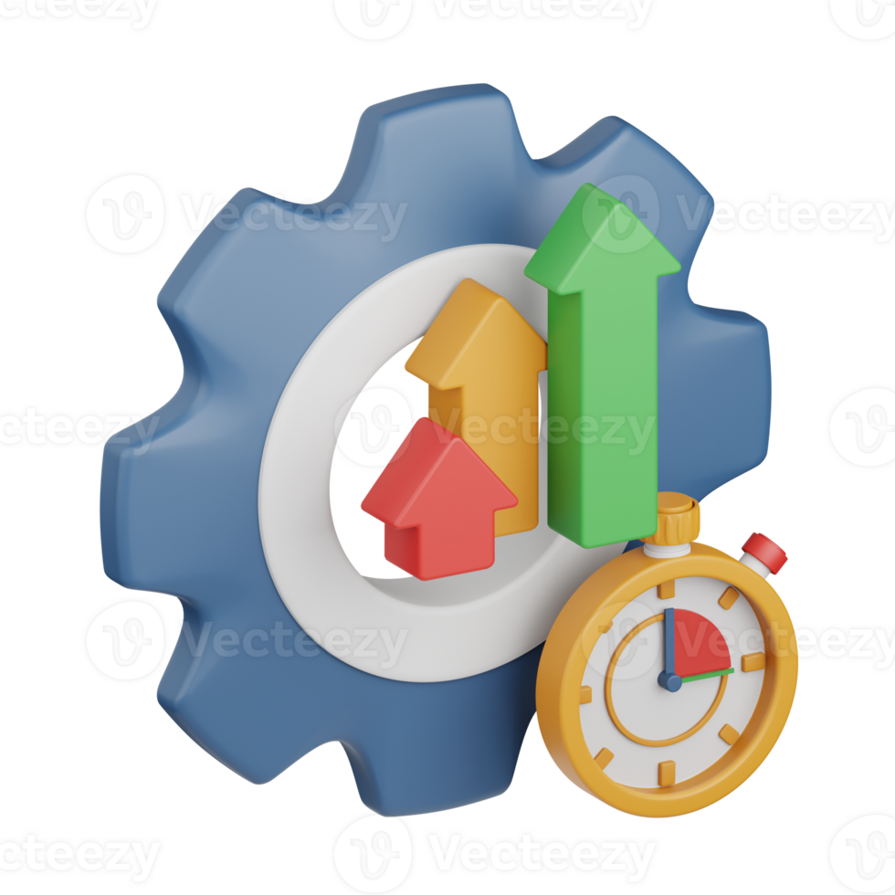 3d rendering productivity isolated useful for business, analytics, web, money and finance design png