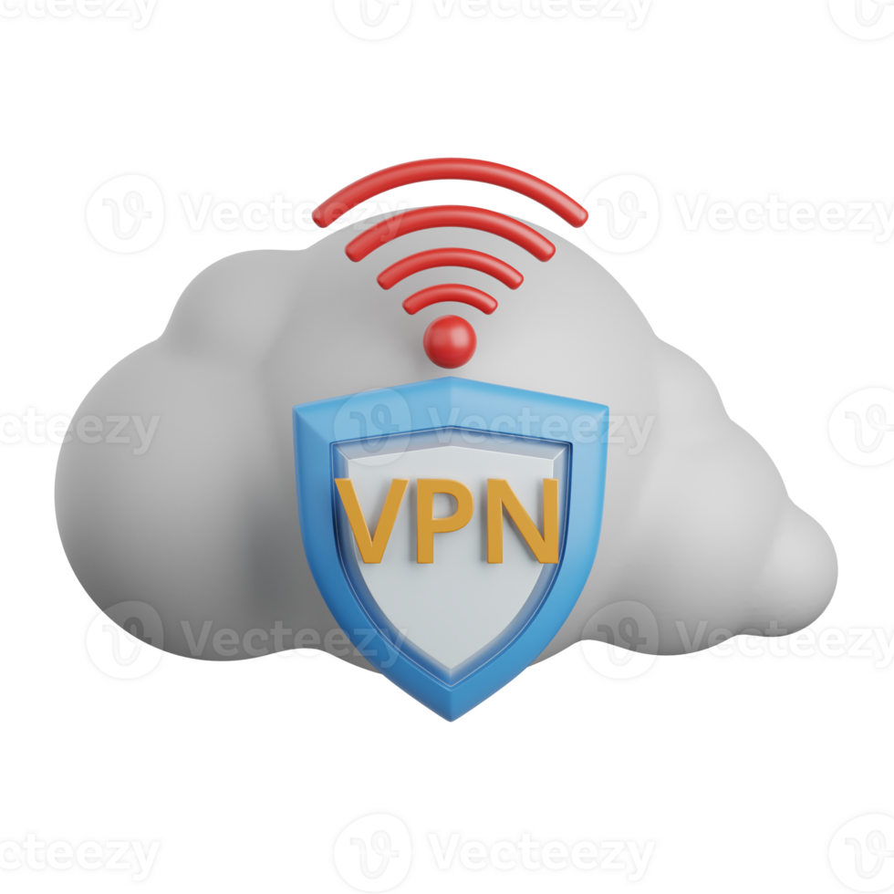 3d rendering vpn isolated useful for technology, programming, development, coding, software, app, computing, server and connection design element png